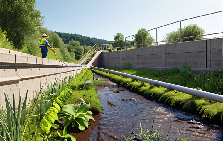 **

A vibrant ecosystem restoration project, showcasing collaboration between an ecological engineer examining plant life and a civil engineer inspecting soil stability. Depict a restored riverbank with diverse flora and fauna, alongside engineered structures like a fish ladder, demonstrating harmony between nature and technology.

**